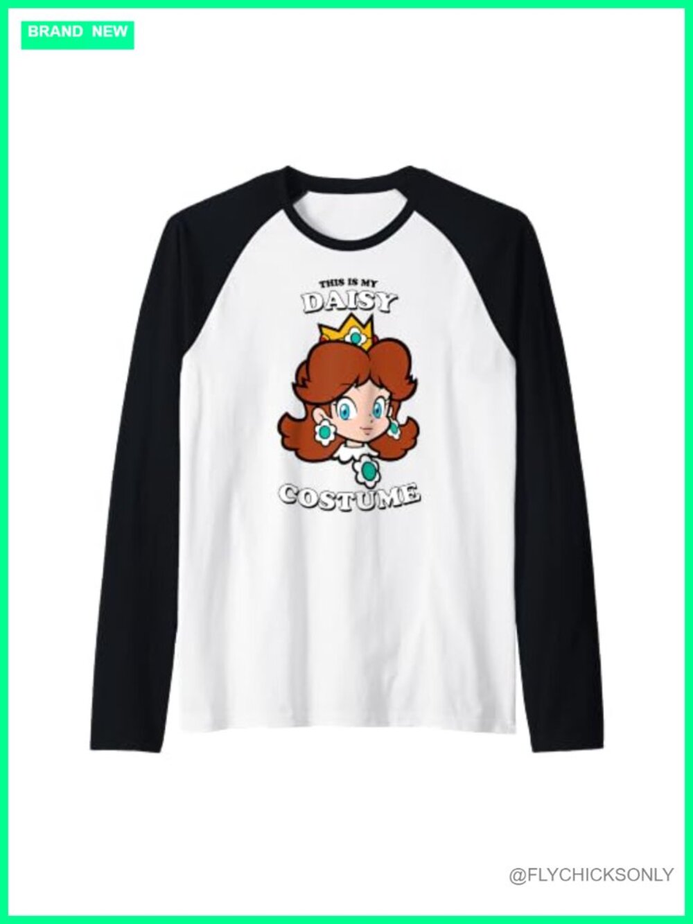 Super Mario This Is My Daisy Costume Raglan Baseball Tee